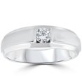 thumbnail image 1 of 1/6Ct Men's Diamond Solitaire Ring 10K White Gold, 1 of 3