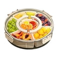 thumbnail image 1 of 4.5l Sealed Rotating Vegetable and Fruit Tray Rotating Veggie Tray with Lid and Handle Portable Clear Snackle 360 Rotatable Divided Serving Snack Candy, 1 of 6