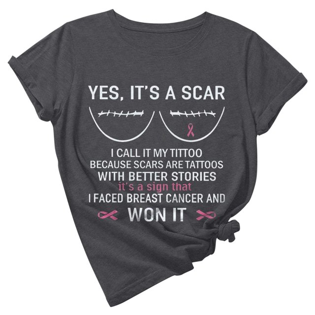 TIMIFIS Breast Cancer Awareness Pink Ribbon T-Shirt for Women Breast Cancer Shirts Work Tops Short Sleeve Out Blouse Breast Awareness Letter Print Shirt T-Shirt Tops In OctoberFall