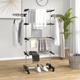 thumbnail image 2 of HOMCOM Séchoir à Vêtements à 4 Niveaux avec Ailes Latérales et Roulettes pour Intérieur Extérieur, 2 of 10