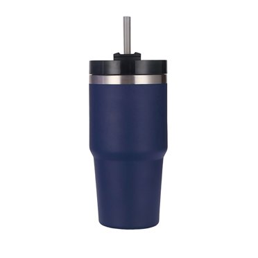 Tasse en Acier Inoxydable à Isolation sous Vide avec Paille, Polie et Lustrée, Garde Chaud Froid, Tasse de Voiture à Isolation sous Vide