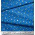 thumbnail image 2 of Soimoi Blue polyester Crepe Fabric Anchor Hook Nautical Printed Fabric 1 Yard 42 Inch Wide, 2 of 3
