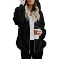 thumbnail image 1 of Manteau à Capuche à Fermeture à Glissière Décontracté à Manches Longues pour Femmes, 1 of 9