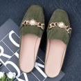 thumbnail image 2 of B91xZ Escarpins à Bout Pointu pour Femmes, Talons Hauts Vintage, Plateforme à Bride, Vert 6.5, 2 of 5