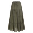 thumbnail image 4 of Besolor Maxi Skirt for Women Elastic Waist Drawstring Ruffle Tiered A-Line Summer Beach Boho Flowy Long Skirts, 4 of 4