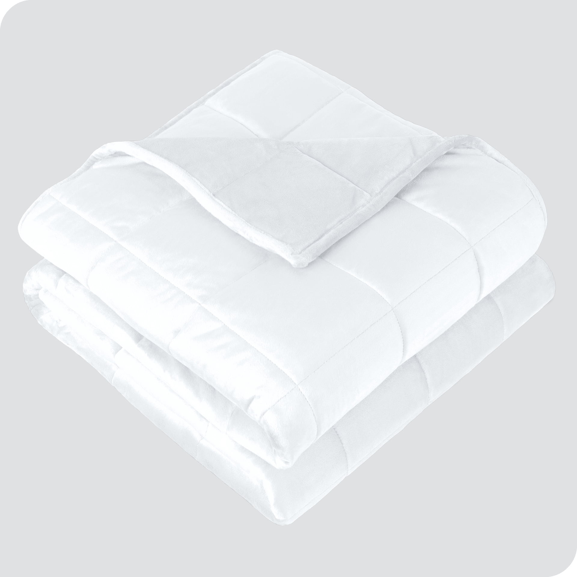 Bare Home Couverture Pondérée de 25 Lb pour Adultes - 80 Pouces x 87 Pouces - Molleton Minky, Blanc