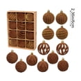 thumbnail image 3 of PEONAVET Christmas Decorations 12 Piece Flocked Christmas Balls Christmas Decoration SetMultiple Styles Of Christmas Tree Decorations Can Also Be Used for Other Party, 3 of 6
