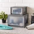 thumbnail image 4 of IRIS 5 L Small Stackable Storage Drawers Gray/Clear, 5 Pack, 4 of 14