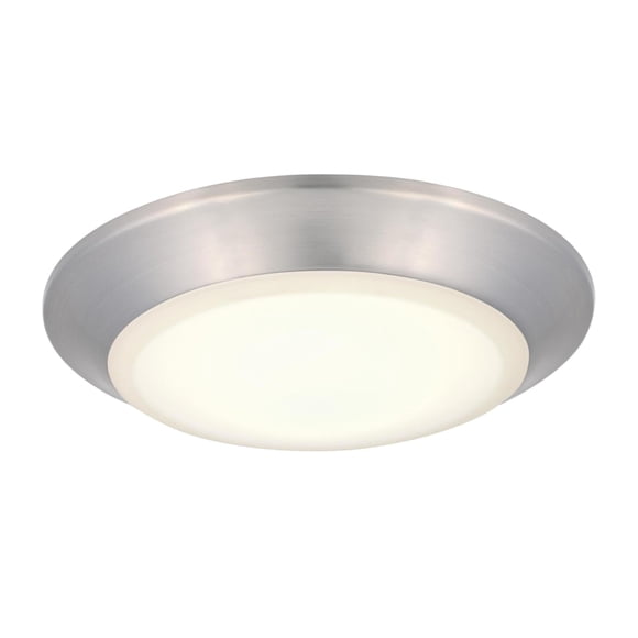 Westinghouse 6134200 Makira Traditional One-Light 7.5 Inch 16 Watt Dimmable LED Indoor/Outdoor Selectable Surface Mount Fixture Brushed Nickel Finish Frosted Acrylic Shade