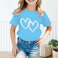 thumbnail image 2 of T-Shirt Graphique Décontracté d'Été pour Filles, Col Rond Mignon, Manches Courtes, Tendance et Confortable pour un Usage Quotidien, 2 of 5