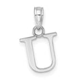 thumbnail image 4 of Diamond2Deal 14K White Gold Block Letter U Initial Pendant for Women, 4 of 6