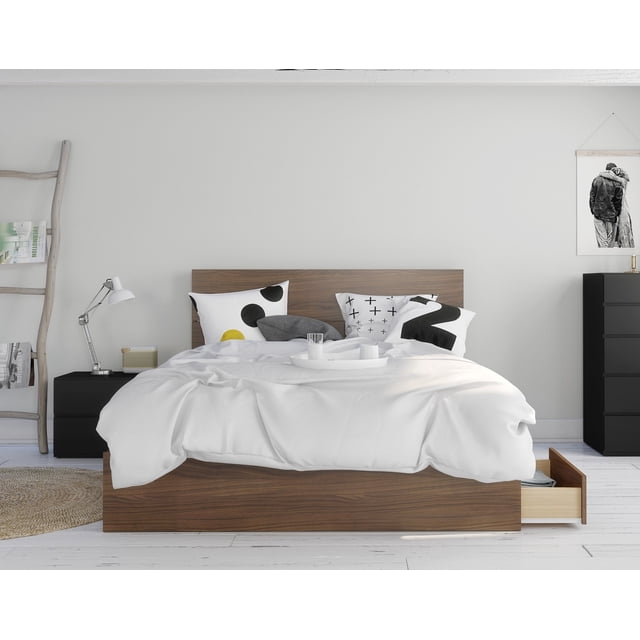 Juno Ensemble de Chambre 3 Pcs Format Grand Noyer et Noir