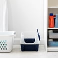 thumbnail image 5 of IRIS Open-Top Cat Litter Box with Shield and Scoop, Navy, 5 of 5