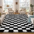thumbnail image 1 of Checkered Rug 4x6 Fluffy Rug Checkered – Large Plush Rug for Bedroom, Ultra Soft Non-Slip Fluffy Carpet for Living Room – Modern Indoor Floor Rug, 1 of 7