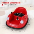 thumbnail image 3 of Gymax 12V Electric Kids Ride on Bumper Car Battery Powered Bumping Car w/ Remote Control Red, 3 of 10