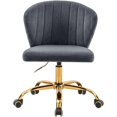 thumbnail image 4 of Meridian Furniture Finley Chaise de Bureau Pivotante Réglable en Velours Gris et Or, 4 of 6