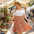 thumbnail image 2 of Unique Bargains Women's Plus Summer A Line Ruffled Hem Wrap Midi Skirt, 2 of 9