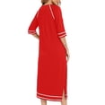thumbnail image 4 of MeetoTime Robe pour Femmes à Fermeture Éclair devant, Robe de Maison, Chemise de Nuit à Manches 3/4, Longueur Complète, Tenue de Détente pour Dames avec Poches, 4 of 6