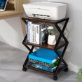 thumbnail image 3 of Gymax Mobile Printer Stand 3 Tier Storage Shelves Printer Cart w/ Pads Coffee, 3 of 10