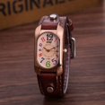 thumbnail image 5 of HBFAGFB Montre pour Femme Quartz Bracelet en Cuir Rectangulaire Montre Numérique Colorée Robe Mignonne A, 5 of 5