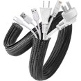 thumbnail image 1 of Cable Sleeve, 2 Pack 5ft - 1.2 Inch Cable Management, Desk Cord Cover Organizer Wire Hider for Home Office Computer TV Wire Loom Tubing, Pet Proof Cord Protector from Cat Dog Chewing, Black, 1 of 7