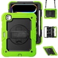 thumbnail image 1 of XYX For iPad Pro 11 inch Case 2024 (M4), 360 Rotating Shockproof Cover with Stand, Screen Protector, Shoulder Strap, Lime, 1 of 7