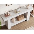 thumbnail image 4 of Longue Table Console, Table de Canapé Style Ferme à 2 Niveaux derrière le Sofa, Console d'Appoint Rectangulaire avec Rangement pour Couloir, Vestibule, Entrée, 4 of 5