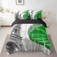 thumbnail image 2 of Erosebridal Literie Carrousel Verte Format Simple, Ensemble de Lit Tour Eiffel de Paris Format Simple, Déco de Chambre Romantique, Réversible 7 Pcs, 2 of 5