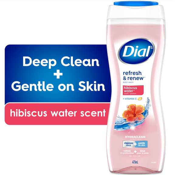Dial Hibiscus Water Refreshing Body Wash, 473ml, Dermatologist Tested, Free from Silicones, Parabens, Phthalates, SLS
