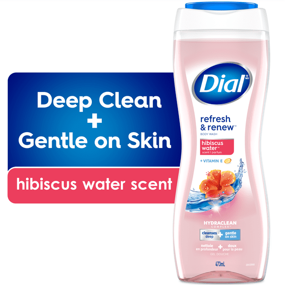 Dial Hibiscus Water Refreshing Body Wash, 473ml, Dermatologist Tested, Free from Silicones, Parabens, Phthalates, SLS