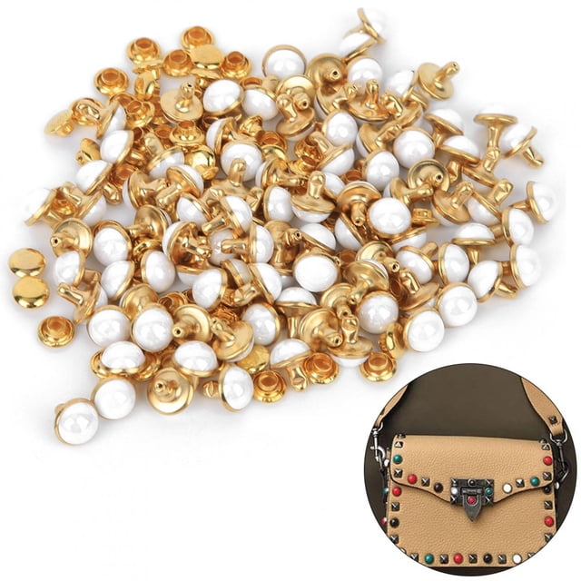 Clothes Rivet 100 Sets 7.5mm Semi Circular Decorative Rivets DIY Clothes Bags Decoration Accessories