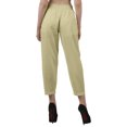 thumbnail image 4 of Moomaya Solid Color Elastic Waist Pants Cotton Narrow Fit Straight Women Pants For Kurti, 4 of 6