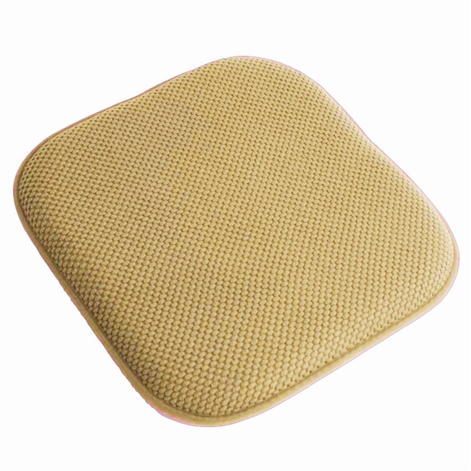 Marina Decoration Coussin Épais Confortable en Mousse à Mémoire de Forme Motif Nid d'Abeille Antidérapant Dossier en Caoutchouc pour Chaise de Cuisine, 2 Pack Taupe