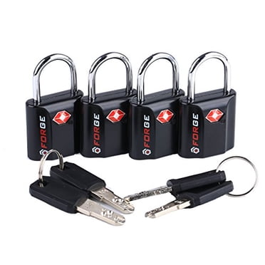 Black 4 Pack TSA Approved Travel Luggage Locks