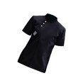 thumbnail image 1 of Chef Jacket Short Sleeve Cooking Clothes Simple Hotel Pub Waiter Workwear Chef Coat for Restaurant Black XXL, 1 of 9