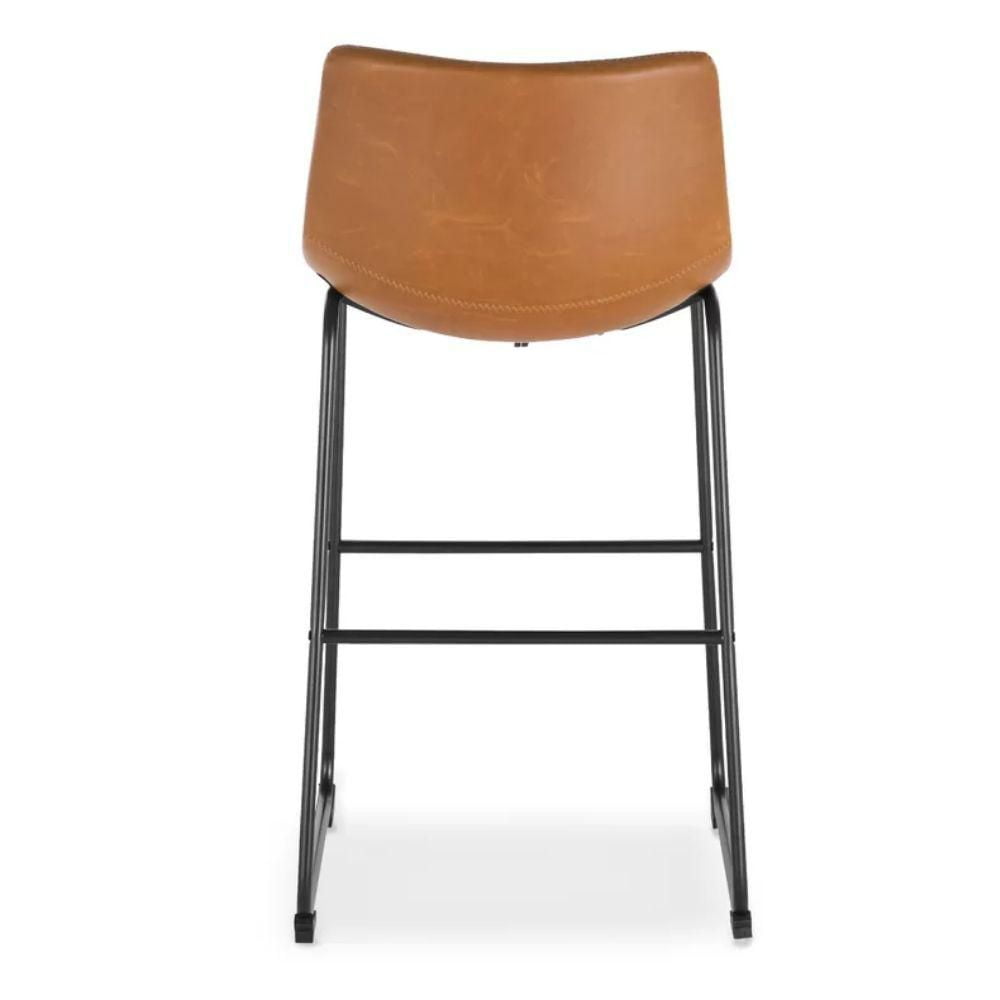 London Stylish Black Counter Stool Faux  Leather PU 26", Black Metal Counter stool, Kitchen Furniture, Kitchen Island (Set of 2)