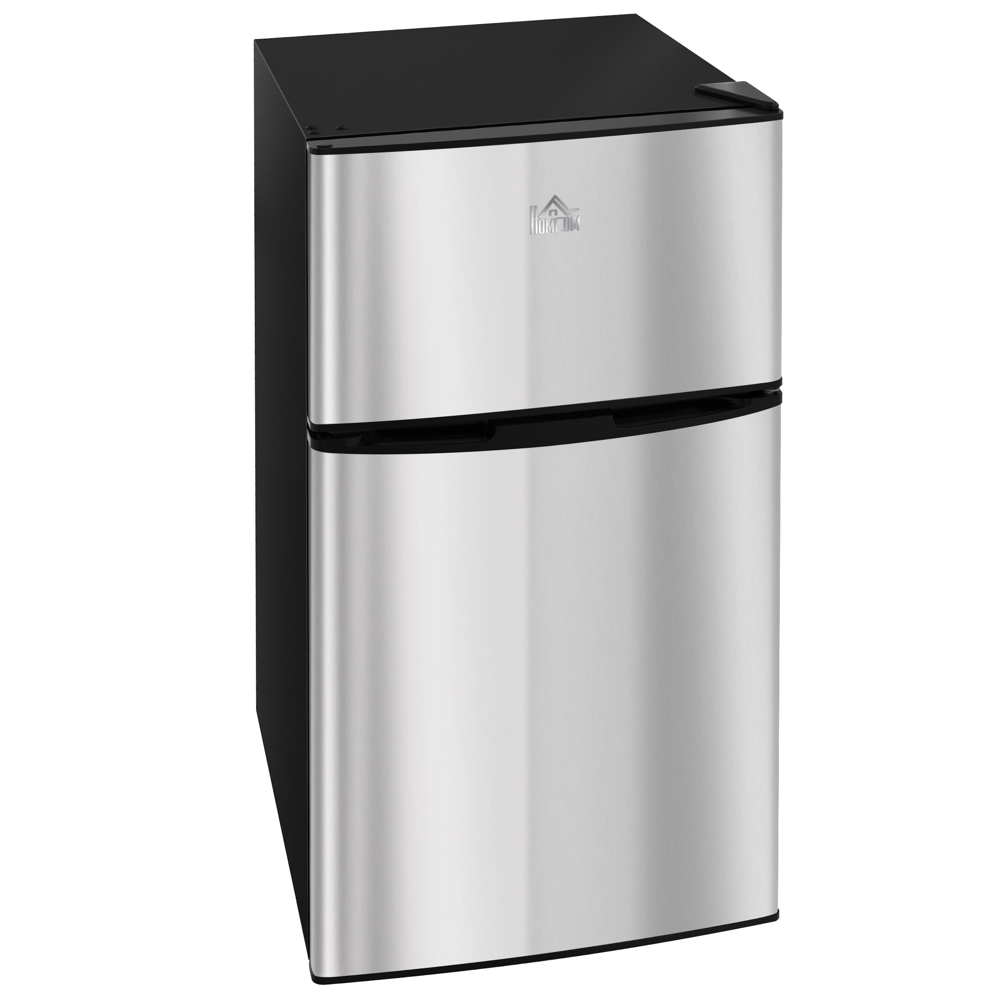 CoSoTower 3.2 Cu Ft Compact Refrigerator, Mini Fridge with Freezer, Adjustable Shelves and Reversible Doors for Bedroom, Silver
