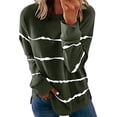 thumbnail image 1 of hoksml Vêtements d'Automne Mode Femme T-Shirt à Col Rond à Manches Longues d'Été Imprimé Décontracté Ample Blouse Chandail Hauts Liquidation, 1 of 6