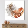 thumbnail image 1 of Designart Orange Ethnic Bird Feather Canvas Wall Art, 1 of 4