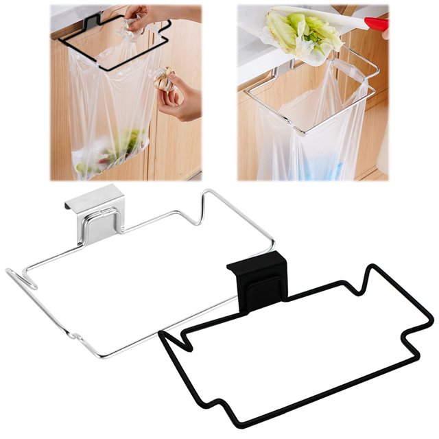 Stainless Garbage Bag Rack Over The Cabinet Trash Bag Holder Hanging Garbage Bags Holder For Kitchen Cabinets Doors And Cupboards(Hanging)