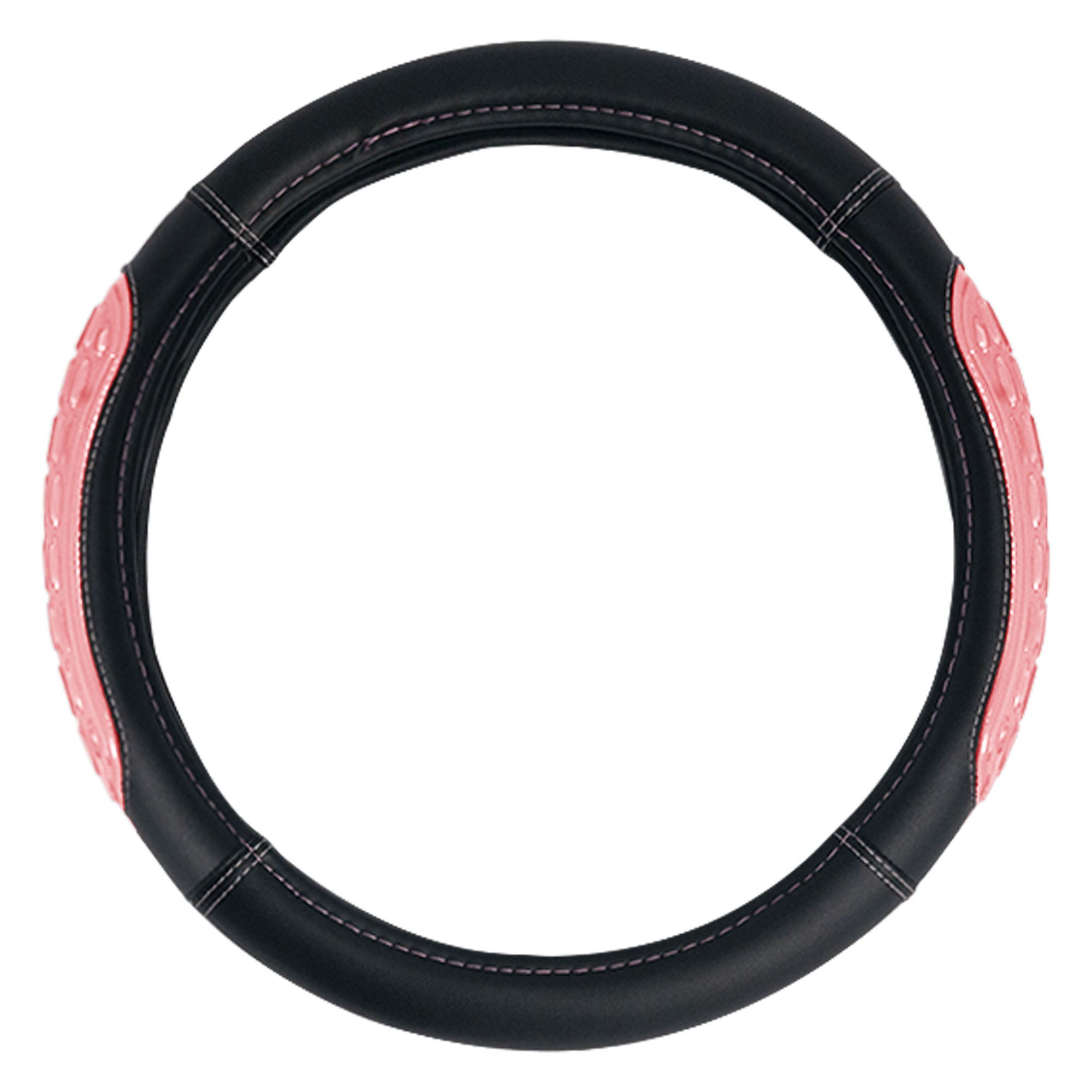 Ultra Grip Silicone & Faux Leather Steering Wheel Cover - Pink