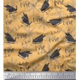 thumbnail image 1 of Soimoi Poly Georgette Fabric Sleigh & with Love Text Printed Fabric 1 Yard 52 Inch Wide, 1 of 5