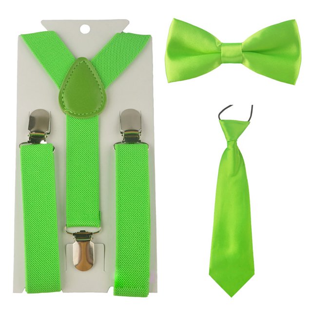 Cravate à Bretelles pour Enfants : Mignonne 3 Pcs Nœud Papillon en Forme de Y Cravate Formelle à Bretelles
