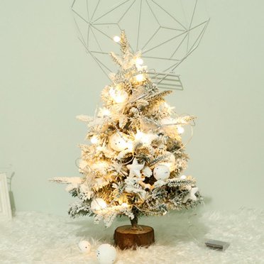 18Inch Mini Christmas Tree Light Tabletop Artificial Christmas Tree  LED String Lights  Christmas Tree Ornaments for Christmas Table Top Desk Decor Home Indoor Decoration