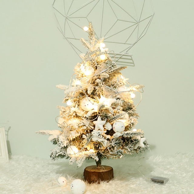 18Inch Mini Christmas Tree Light Tabletop Artificial Christmas Tree LED String Lights Christmas Tree Ornaments for Christmas Table Top Desk Decor Home Indoor Decoration