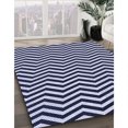 thumbnail image 3 of Ahgly Tapis d'Intérieur Lavable en Machine Carré Transitionnel Bleu Nuit, 7 Pieds Carré, 3 of 7