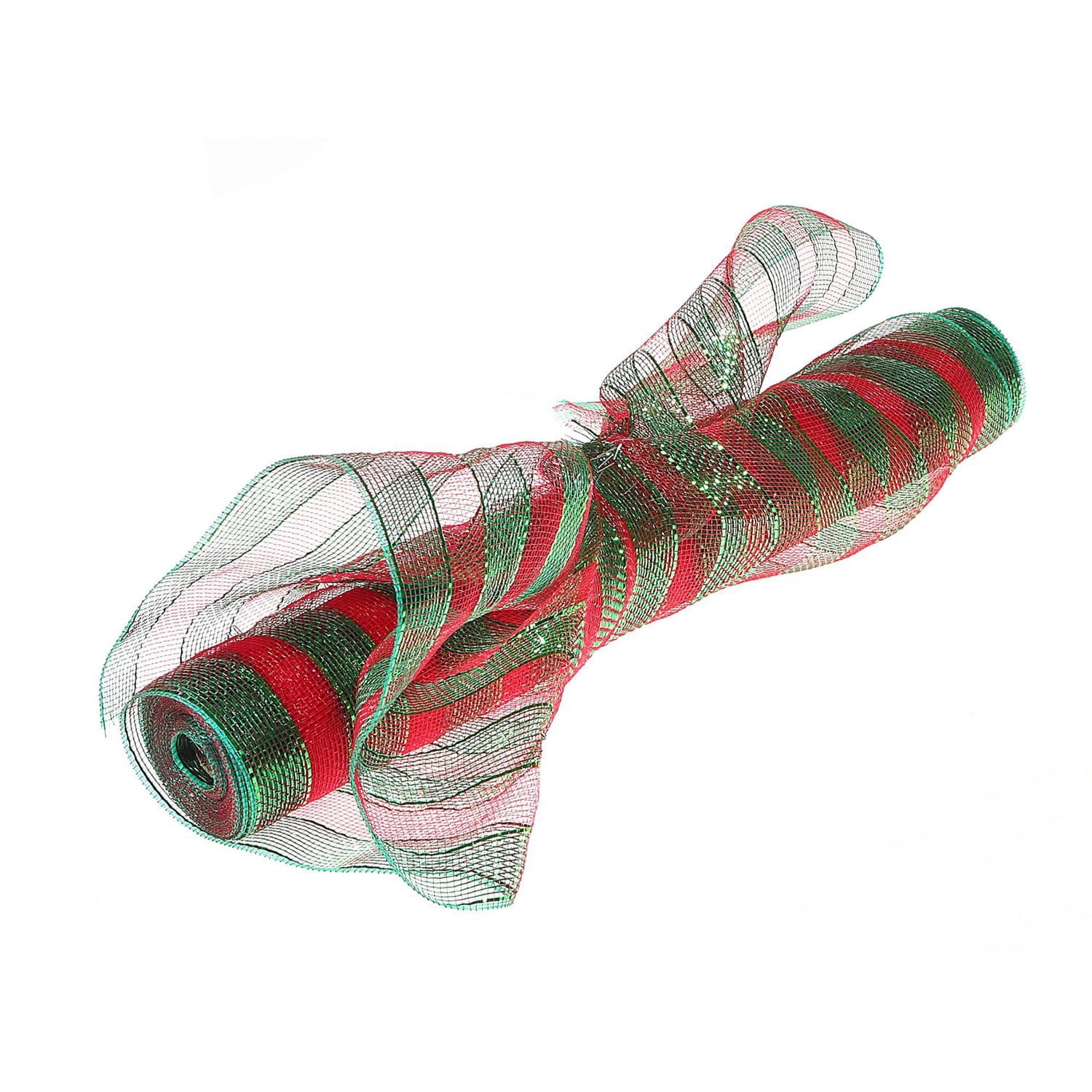 Ruban Maille (Rouge Et Rayures Vertes) (21" X10Y) - Set of 2