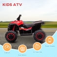 thumbnail image 4 of Aosom 12V Kids ATV with Music, Headlights, High & Low Speed, Red, 4 of 10