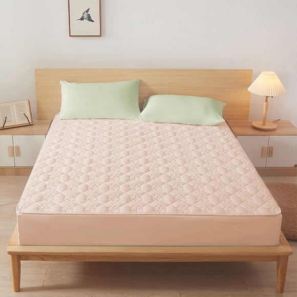 Sales Today Clearance! YHJFZM Fitted Sheet Protective Cover For Bed Mattress Pocket Fitted Sheet Winter Warm Breathable Non Slip For Skin Care Bed Sheet Cotton Quilted Fitted Sheet