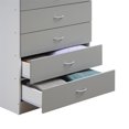 thumbnail image 4 of Hodedah Commode à 7 Tiroirs avec Verrous sur 2 Tiroirs Supérieurs en Bois Gris, 4 of 5